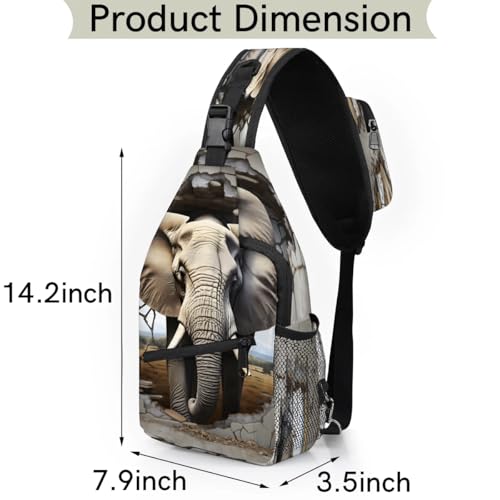 Bolso bandolera unisex con diseño de elefante animal miniatura 2