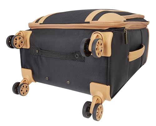 Image of Dockers Seahorse Softside Expandable 8-Wheel Spinner Travel Checked Luggage, 24-Inch, Black