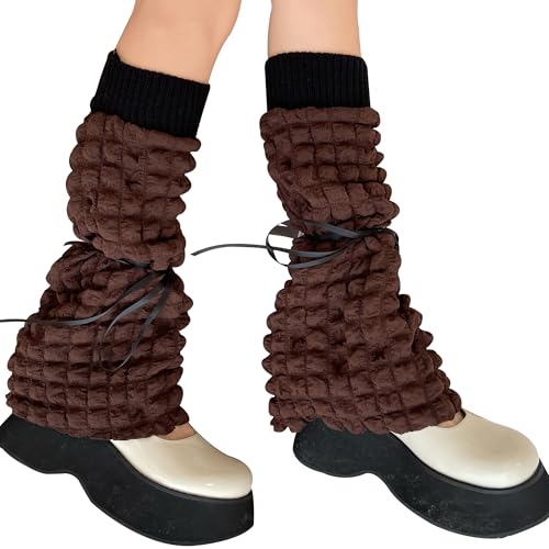 Image of Women Girls Leg Warmers Y2k Kawaii Japanese Bubble Lacing Thigh High Slipper Socks Loose Socks