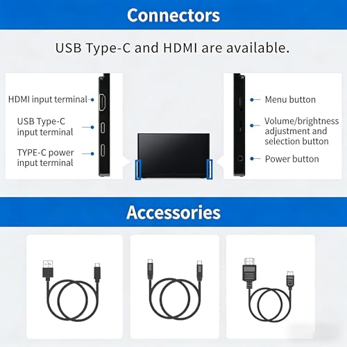 Image of 13.5 inch Portable Monitor 2256x1504 IPS Laptop Screen, Slim Lightweight Dual USB C HDMI Computer Gaming Display with Speakers, Travel Monitor for PC Phone PS5 /4 Xbox Switch