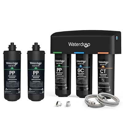 Waterdrop WD-10PP-2 and TSA Under Sink Water Filter, Under Sink Water Filtration System, Reduces PFAS, PFOA/PFOS, Fluoride, Chlorine, Bad Taste & Odor, NSF/ANSI 42 Certified Element, USA Tech-Bundle