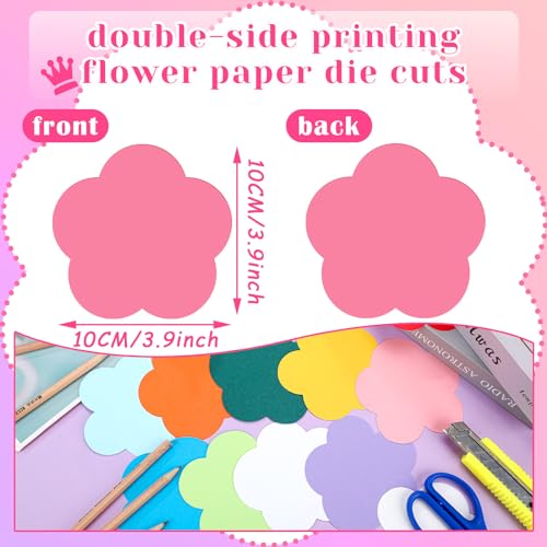 Image of Kisston 360 Pcs Spring Cutouts Paper 3.9 Inch Assorted Color Die Cuts for DIY Craft Projects School Classroom Bulletin Board Decor