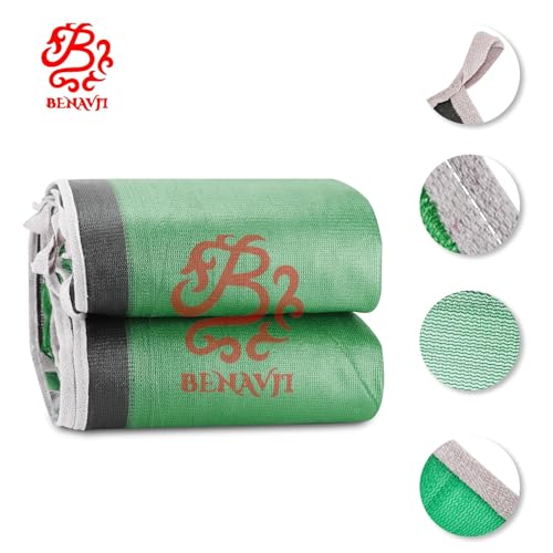 BENAVJI High Density Multipurpose Niwar Shade Net Green Sun Shade Sail Square Canopy for Balcony & Garden 75% Protection from Sun & UV Rays 15X6 FEET