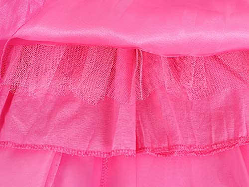 Jurebecia Girls Princess Peach Costume Classic Pink Costumes Dress Up Kids Halloween Birthday Party Outfit Fancy Puff Sleeve Dresses For Role Play Theme Party Pink Size 10/8-9Years #TOP5