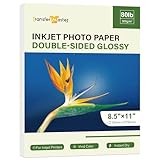 Transfer Master 80lb Heavyweight Double Sided Glossy Photo Paper 8.5x11 Inch Thick Cardstock Paper for Inkjet Printers Dye Ink 300gsm for Calendar Cards Printing 50 Sheets