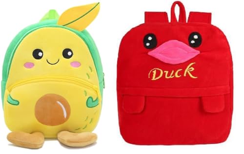 Image of blue tree Cute Boy's and Girl's Plush Bag Medium Quality Full Embroidery Designs Mini Travel Backpack Mango (Mango-Red Duck)