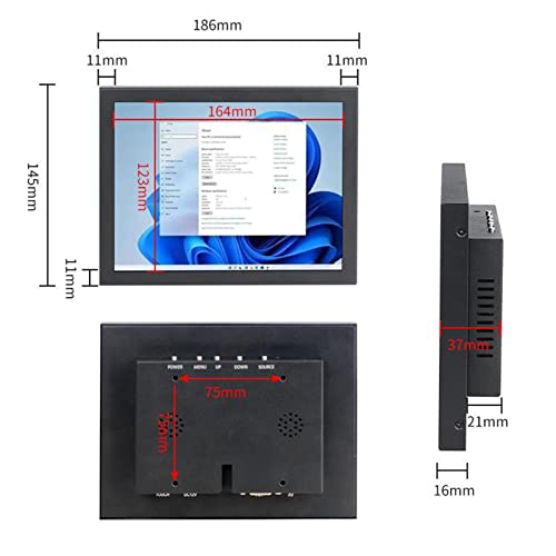 HD-Monitore, Kleiner Tragbarer Monitor, 8-Zoll-IPS-Bildschirm mit Integrierten Doppellautsprechern und Verstellbarer Halterung für Küche, Schlafzimmer, Nachttisch, Auto, LKW (EU-Stecker) – Bild 8