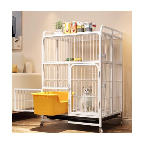 YPIOUREN 折りたたみ式多段式キャットケージクレート、ランプはしご付き屋内用キャットケージ、屋内用キャットプレイペン、折りたたみ式キャットケージ、キャットケージコンドミニアムキャティオ、子猫と成猫用(White,78*52*110cm)