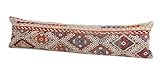 Kilimwarehouse King Size Kilim Pillow Cover 12x47 inch Handmade Lumbar Oriental Kilim Pillow Bedding Organic Oblong Accent Cushion Cover Huge Twin Extra Long Pillow