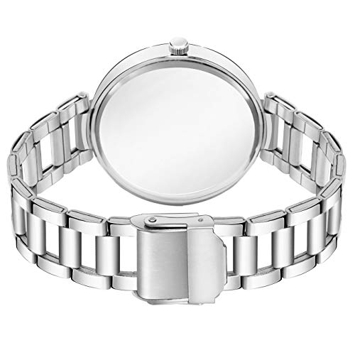 Image of Acnos Silver Plated Mesh Chain Analog Watch for Women - Black /Blue /White /Pink /Brown Dial