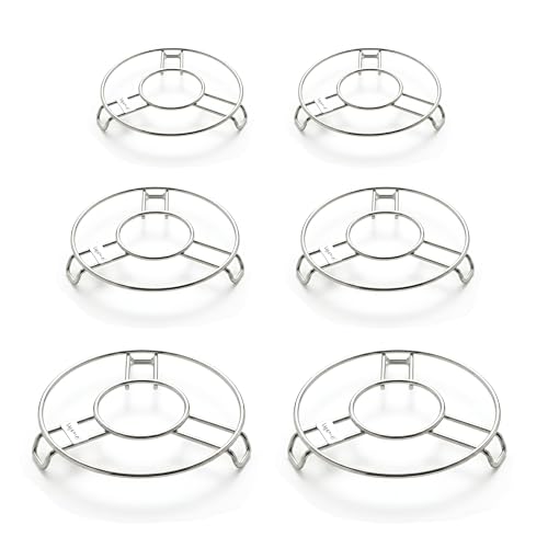 Image of Inme Hot Utensils Stand Hot Pot Stand for Kitchen Dining Table Top Ring, Vessel Dishes Food Plates Holder, Cooker Stand Inside, Trivet, Coaster Steaming Mat (Set of 6, Heavy Duty - 4 mm Thickness)