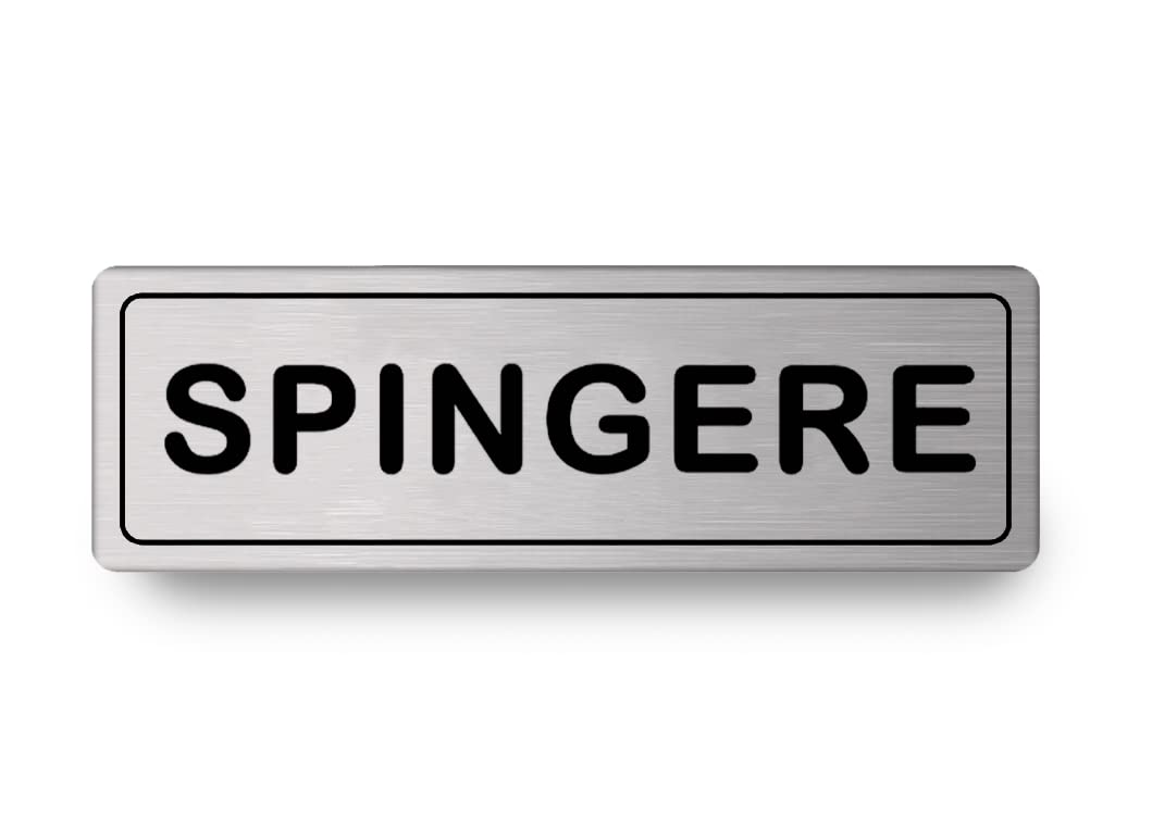 Nitek Placa De Salida A La Izquierda De Aluminio Satinado 150 X 50 Mm - Marcas Autoadhesivas | Stickers, Klebeetikett | Impermeables Lavables, Empresas, Pub