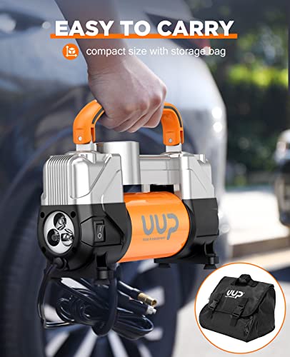Uup SS02006 Tire Inflator Air Compressor, 150Psi 12V Dc Double Cylinders Heavy Duty Portable Air Pump W/Emergency Led Light thumb #6