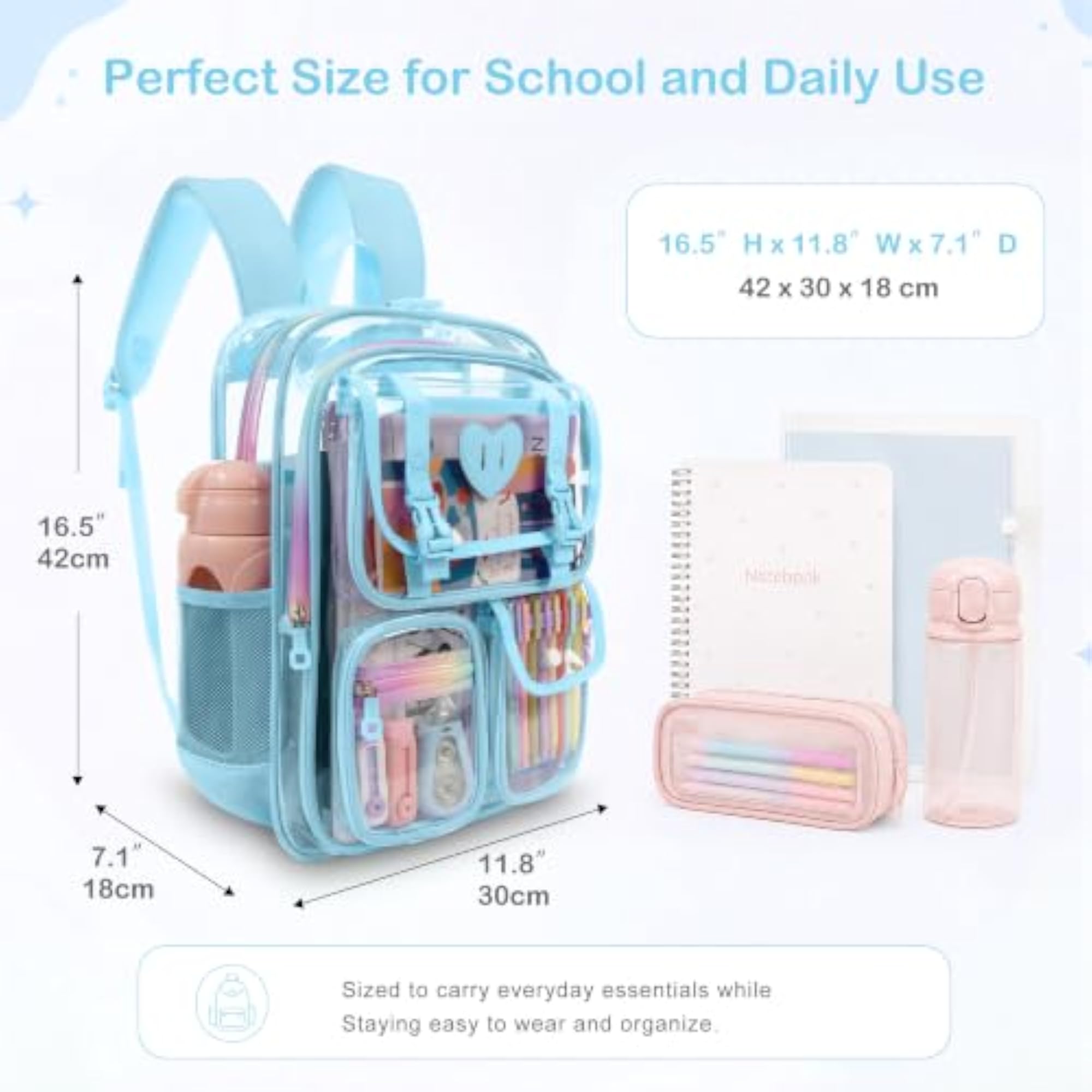Large Waterproof PVC Transparent Backpack