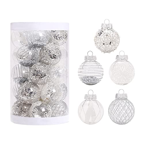 Fotrsta 25 PCS Silver Christmas Ball Ornaments