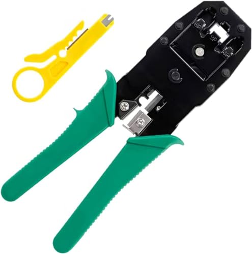 Image of XIKKART Crimping Tool | Rj45 Rj11 Crimping Tool Kit, Ethernet Crimp Tool, 30Pcs CAT5 CAT5e Cat6 Connectors, 30PCS Boot Covers, 1 Network Cable Wire Stripper And Cutter, Combo Set (Multicolor)