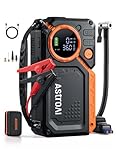 AstroAI 8000A Jump Starter Power Pack with Air Compressor, Car Battery Booster Jump Starter and 150PSI Tyre Inflator, All Petrol/12L Diesel Vehicles, LED Digital Display, Orange