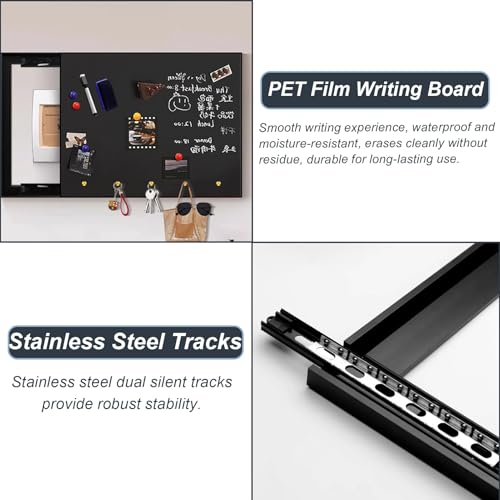 Cuadro de luces oculto con panel decorativo blanco y pizarra para notas 5