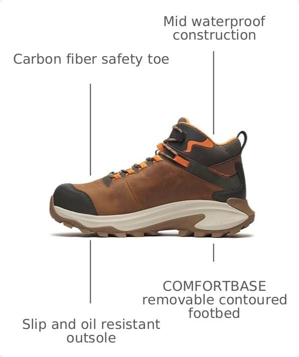 Image of Merrell Men's Moab Speed 2 Mid Waterproof Carbon Fiber Work