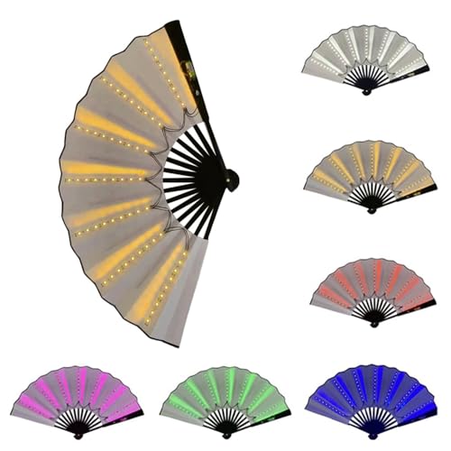 Ya en mundofriki.es: Abanico de mano con luces LED para fiestas, con botas en el suelo, plegable, para mujer, para baile en línea, actuaciones en escenario, cumpleaños, boda, decoración del hogar, regalo para entusiastas