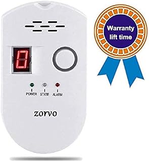 zorvo Propane/Natural Plug-in Digital Gas Detector High Sensitivity LPG/Coal/Natural Gas Leak Detection Alarm