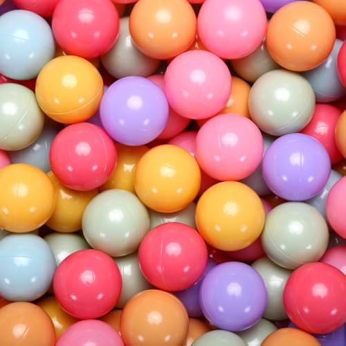 PlayMaty Play Ball Pit Balls - 2.16inches Phthalate&BPA Free Plastic Pit Balls for Kids Toddlers and Babys for Playhouse Play Tent Playpen Pool Party Decoration Pack of 100 Colorful Balls