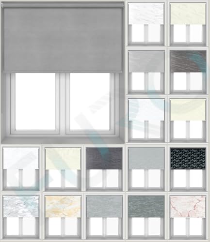 EUROBLINDS - Made To Measure Roller Blinds BLACKOUT Polyester & Wipeable PVC Materials Available - Custom Made Window Shades - Child Safe Metal Tube with Fittings - Any Width Size Upto 200cm/79