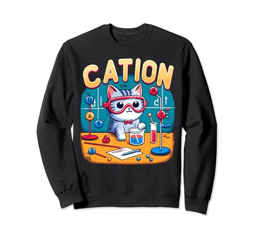 Cation - Funny Chemistry Humor Science Teacher Cute Cat Pun Sudadera