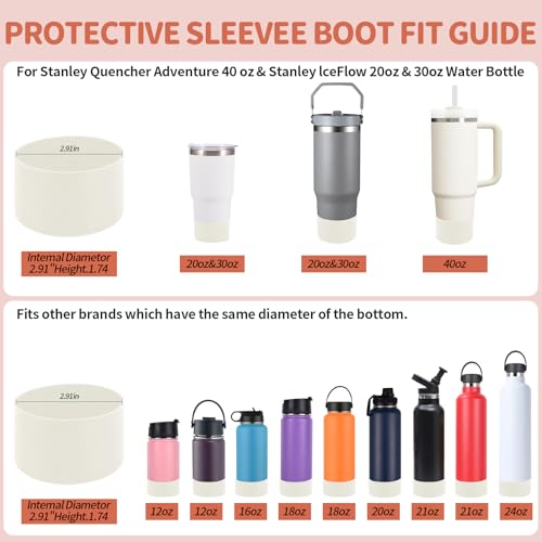 Miniatura 5 de Saluoke Juego De 8 Accesorios Para Stanley Cup,Contiene Tapas Para Pajitas,Tapones De Silicona A Prueba De Fugas,Botas De Silicona Para Stanley Cup 2.0 1,2l 850ml,Taza No Incluida Crema