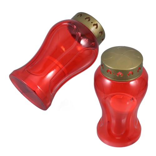 Happyyami 2piezas Velas Conmemorativas Electrónicas Para Cementerio Decoración De Jardín Luz Parpadeante Lámparas De Gravedad Rojas Para Recuerdo y Ceremonias Al Aire