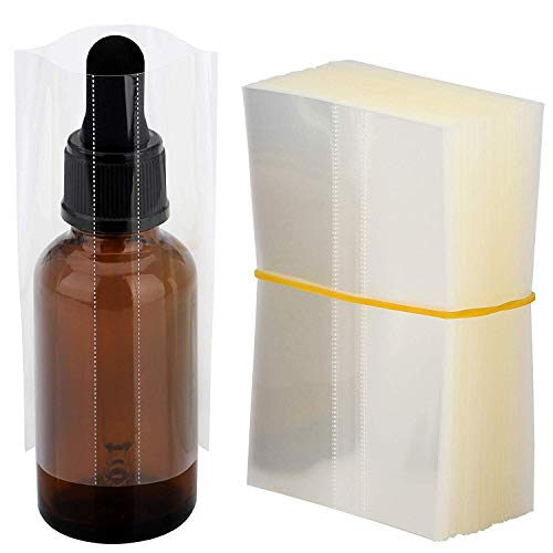 Image of 300 pcs Shrink Wrap Bands Perforated Heat Shrink Wrap Sealer for 1oz 30ml Glass Bottle Clear PVC Heat Sealer