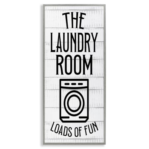 Vintage Laundry Room Loads of Fun Humor, 13 x 30 Inch Framed Giclée Print