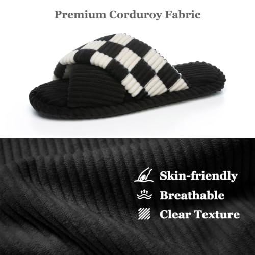 Image of GOEWY Slippers for Women with Memory Foam Open toe House Bedroom Shoes
