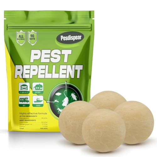 Pesdispear Mouse Repellent, Rat Repellent, Mosquito Repellent, Peppermint Oil and Citronella Oils Insect Repellent Pest Control Cockroaches Spider Ant Better Than Ultrasonic 4 Pack