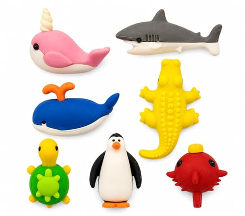 Image of SUPER TOY 6Pc Erasers for Kids Different Shapes, 3D Erasers Return Gifts Combo Pack Rubber for School Boys & Girls Stationery Supplies (Assorted Design)