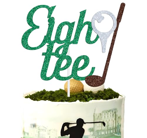 Golf Eigh-Tee Cake Topper, Golf 80Th Birthday Decoration, Funny Golf Theme 80 Eighty Sign For Golfer Fans, 80Th Birthday Party Decorations Supplies