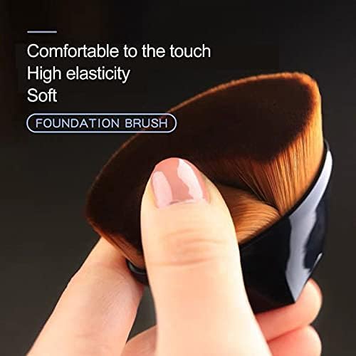 TENDULA Foundation Makeup Brush Flat Top Kabuki Hexagon Face Blush Liquid Powder Foundation Brush for Blending Liquid, Flawless Powder Brushes Tool Perfect with Storage Box Design(Black) 1