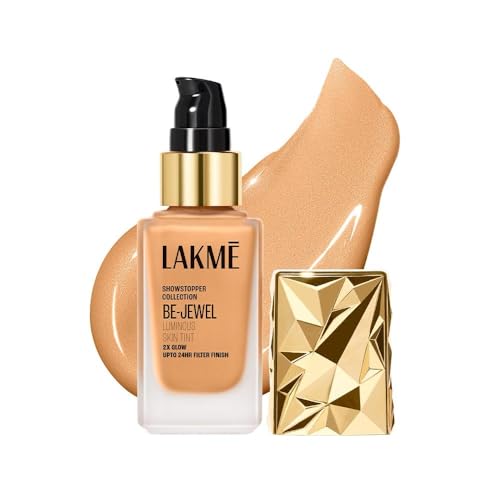 Image of LAKME Be-Jewel Luminous Skin Tint, 25ml, for Radiant, Smooth and Luminous Finish, with Light-Reflecting Polymers, 24HR Filter-Like Wear, Foundation for Women Dry Skin, for Women- Warm Creme