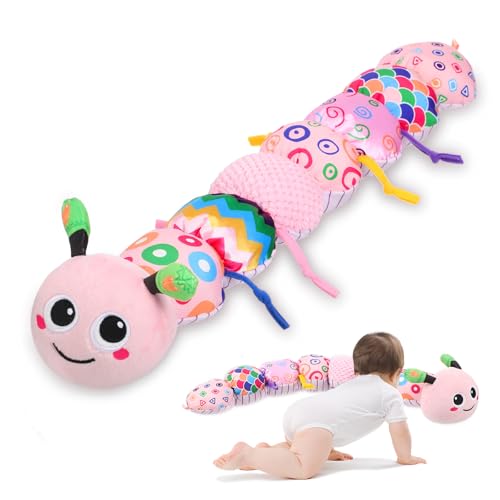 Image of Baby Girl Toys 0-6 Months - Tummy Time Gifts Stuffed Sensory Caterpillar Toys for 0-3 3-6 6-9 6-12 Months Newborn Infant Rattles Crinkle Textures Soft Plush 3 4 5 6 7 8 9 10 Months Boys Girls Present