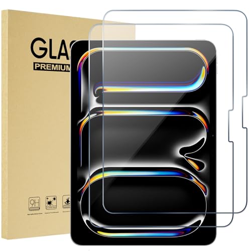 ProCase 2pcs Protectores para iPad Pro 13 M5/M4 2025/2024/ iPad Air 13 M3 M2, Mica Protectora de Pantalla Vidrio Templado Antichoque 9 H Alta Definición