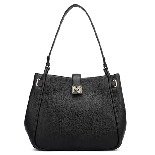 Image of Da Milano Medium Leather Hobo - Black