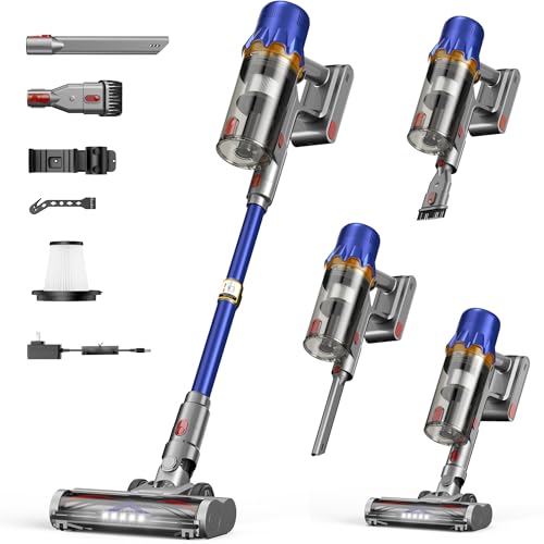Cordless Stick Vacuum with HEPA Filter and LED Light