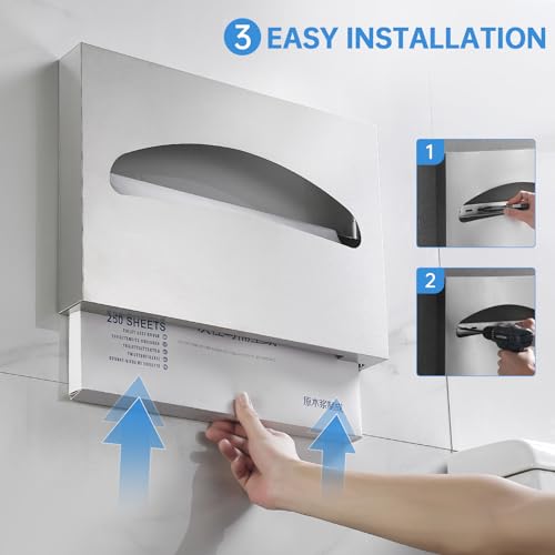 Image of Gorlary 2 Pack Commercial Toilet Seat Cover Dispenser Wall Mount