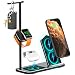 Produktbild AOJUE Kabelloses Ladegerät, 4 in 1 kabelloser Ladeständer für iWatch/AirPods/iPhone, Qi-zertifizierte Schnellladestation Kompatibel mit AirPods und iPhone 11 11 Pro X XR Max,Samsung und Mehr