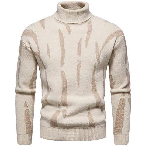 Men's High Neck Long Sleeve T-Shirt Solid Color Turtleneck Tops Turtleneck Sweater High Roll Neck Knitted Sweater Long Sleeve Pullover Casual Jumpers High Roll Neck Knit Sweater Cover