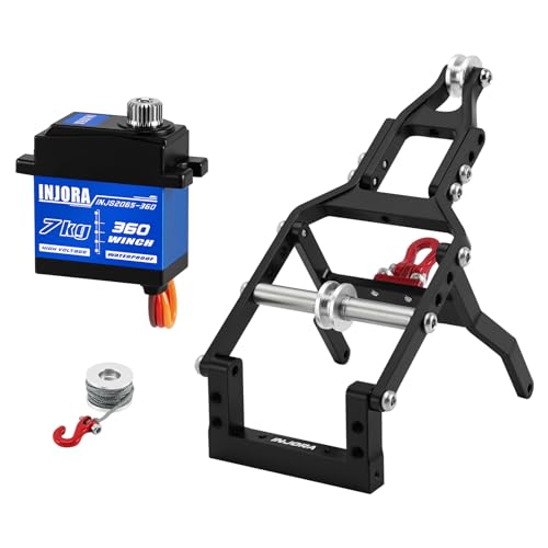 INJORA Tow Truck Crane Kit & 7KG INJS2065-360 Winch Servo for 1/24 SCX24(Black by INJORA - Used condition - US$35.14