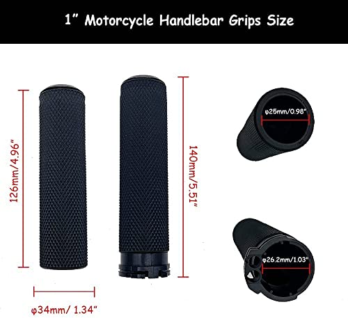 Motorcycle 1" Handlebar Grip Handgrips Fit For Harley Touring Sporster Dyna Softail V-Rod 1 Pair #TOP2