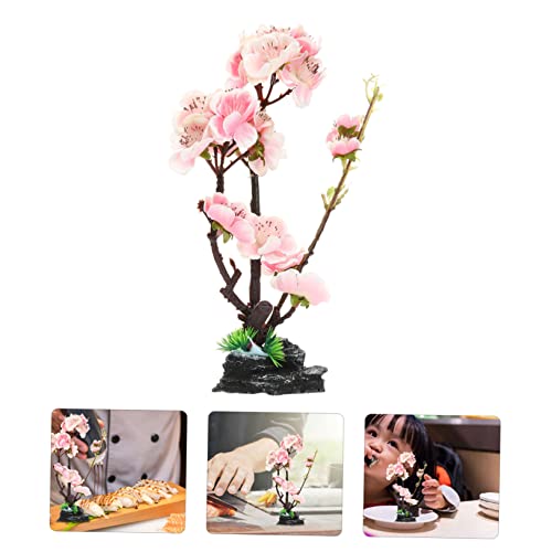 Plato decorativo para sushi flor artificial rosa miniatura 5