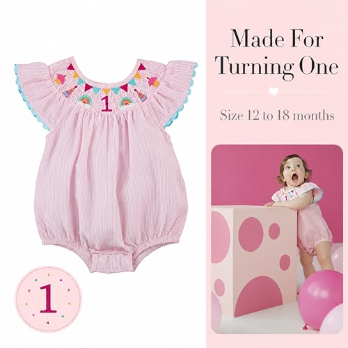 Image of Mud Pie Baby Girls' Smocked Birthday Bubble