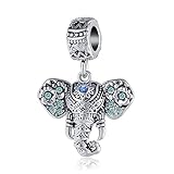 KunBead Jewelry Lucky Elephant Dangle Animal Charms Compatible with Pandora Bracelets Necklaces for Women